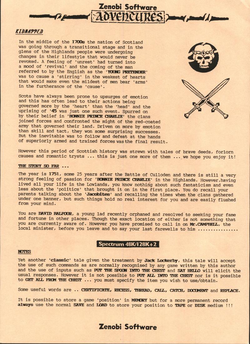 Screen from Kidnapped