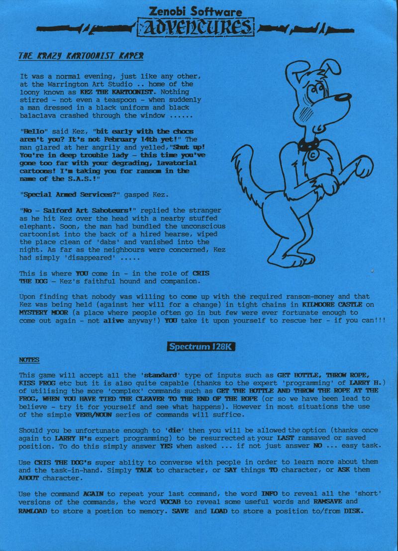 Screen from The Krazy Kartoonist Kaper