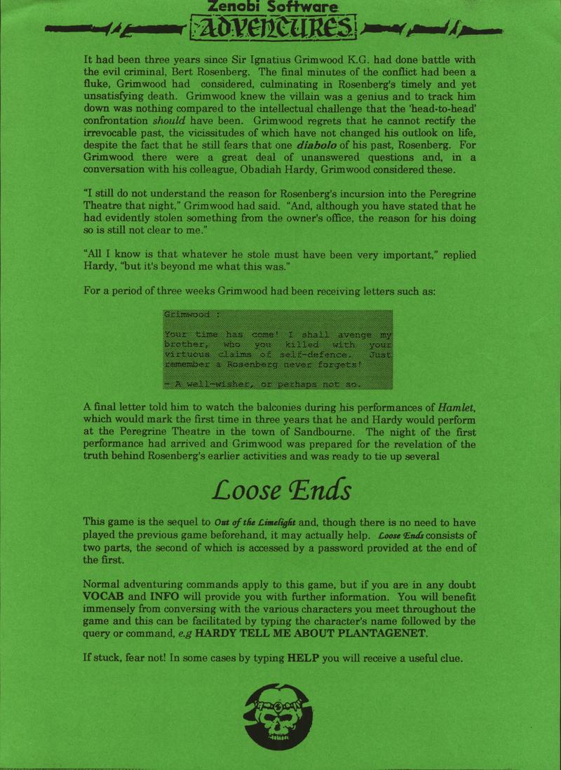 Screen from Loose Ends