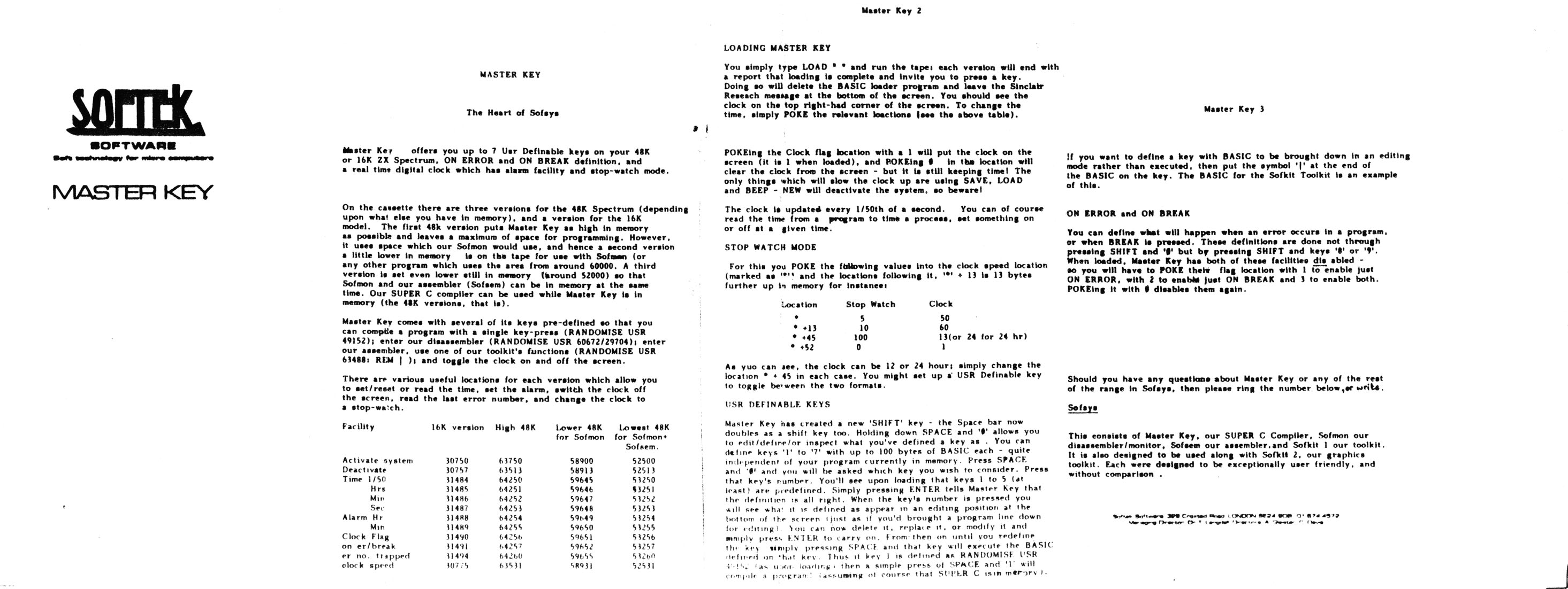 Screen from Master Key