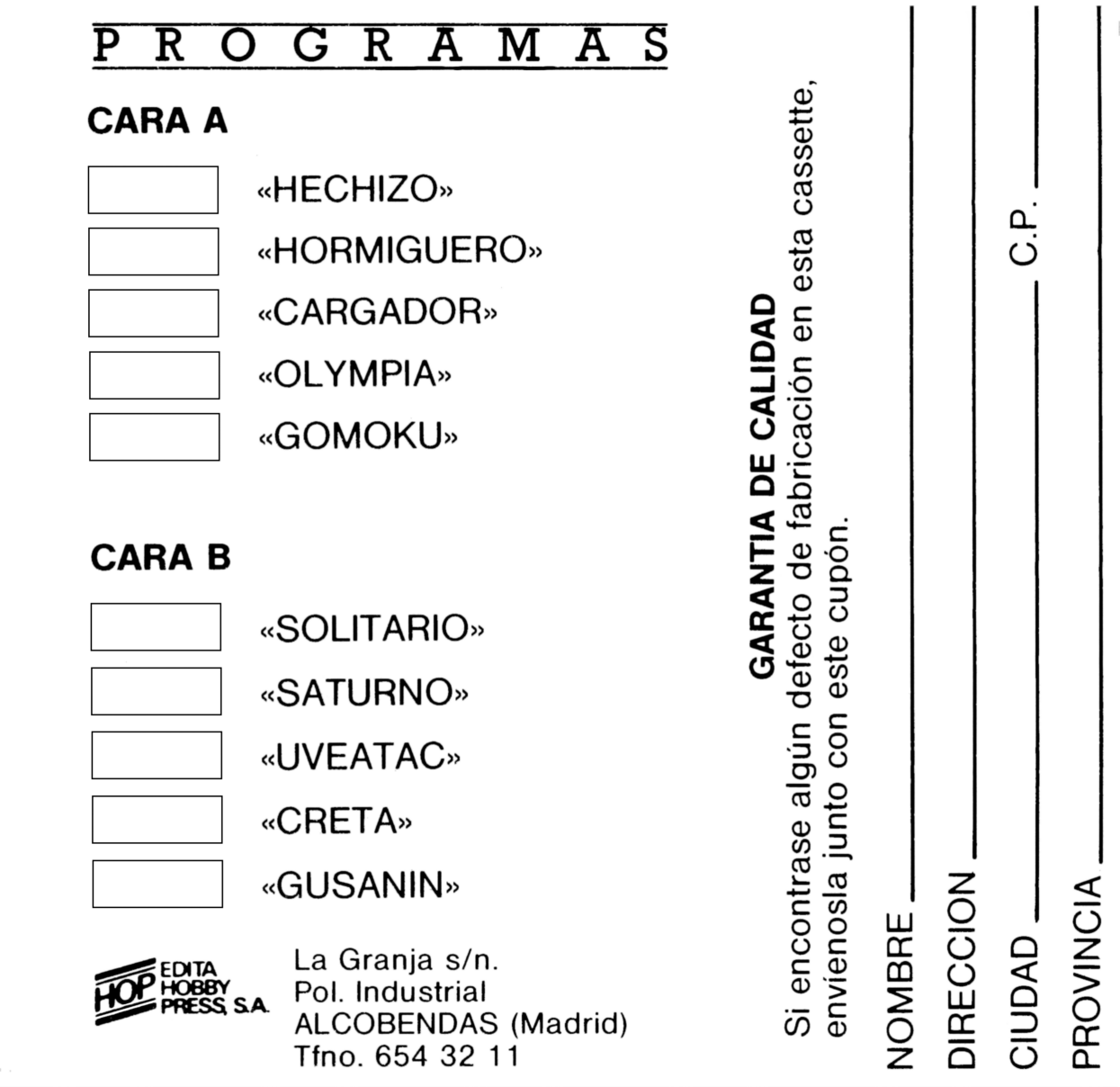 Screen from MicroHobby Cassette 03
