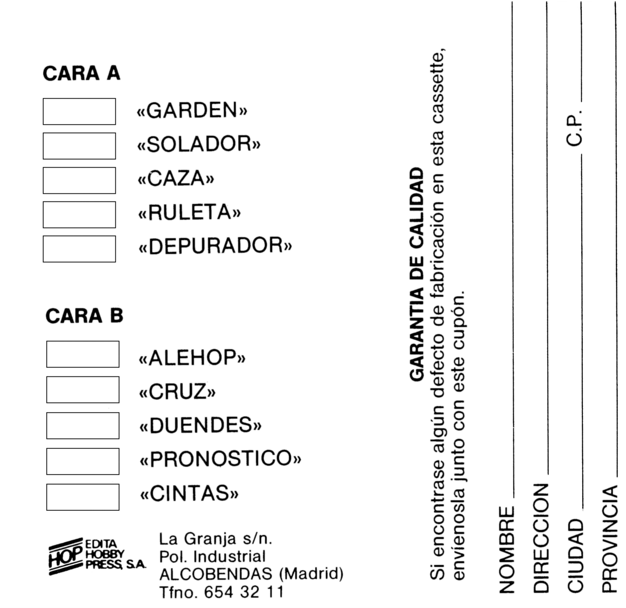 Screen from MicroHobby Cassette 04