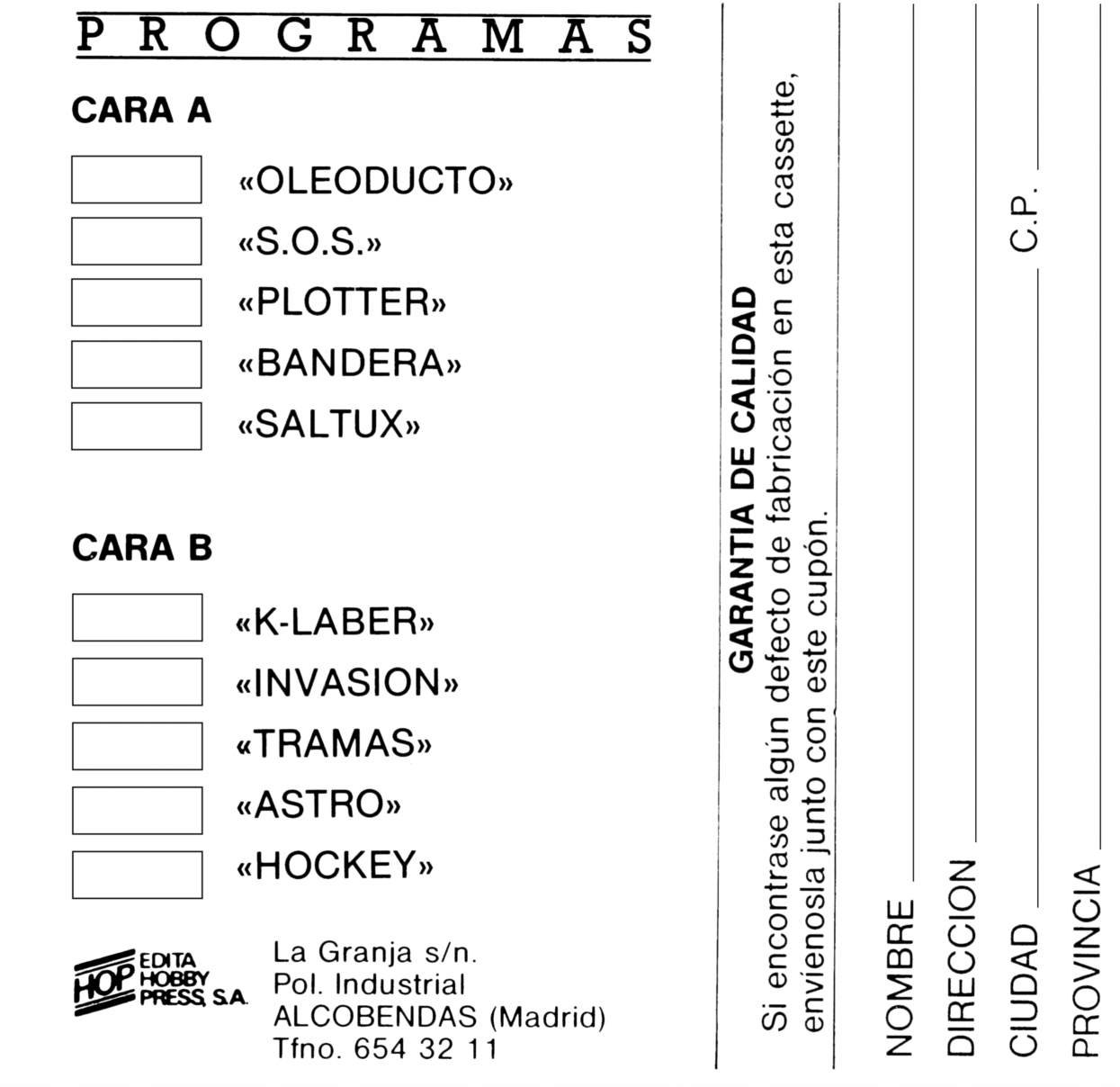 Screen from MicroHobby Cassette 05