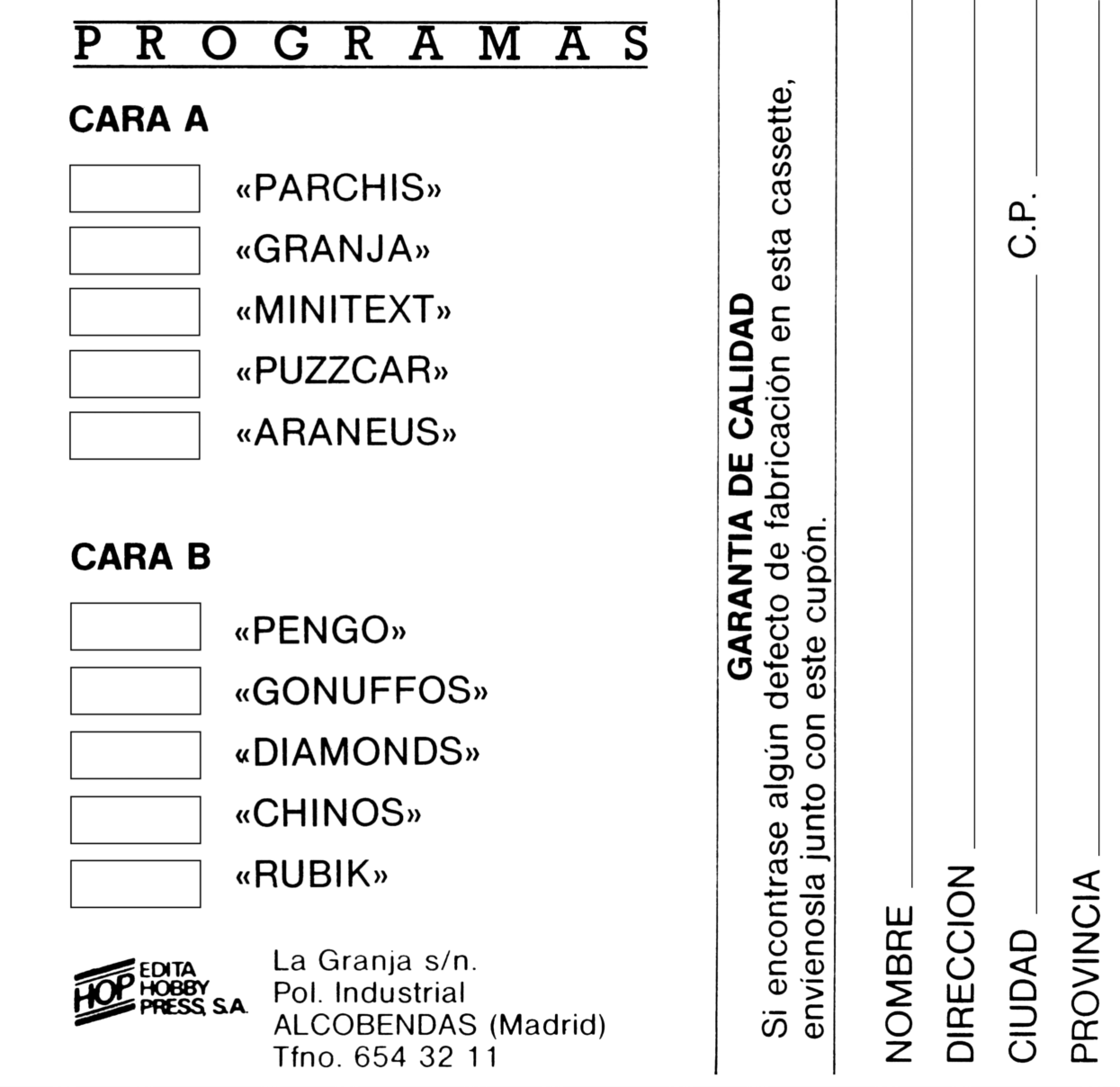 Screen from MicroHobby Cassette 06