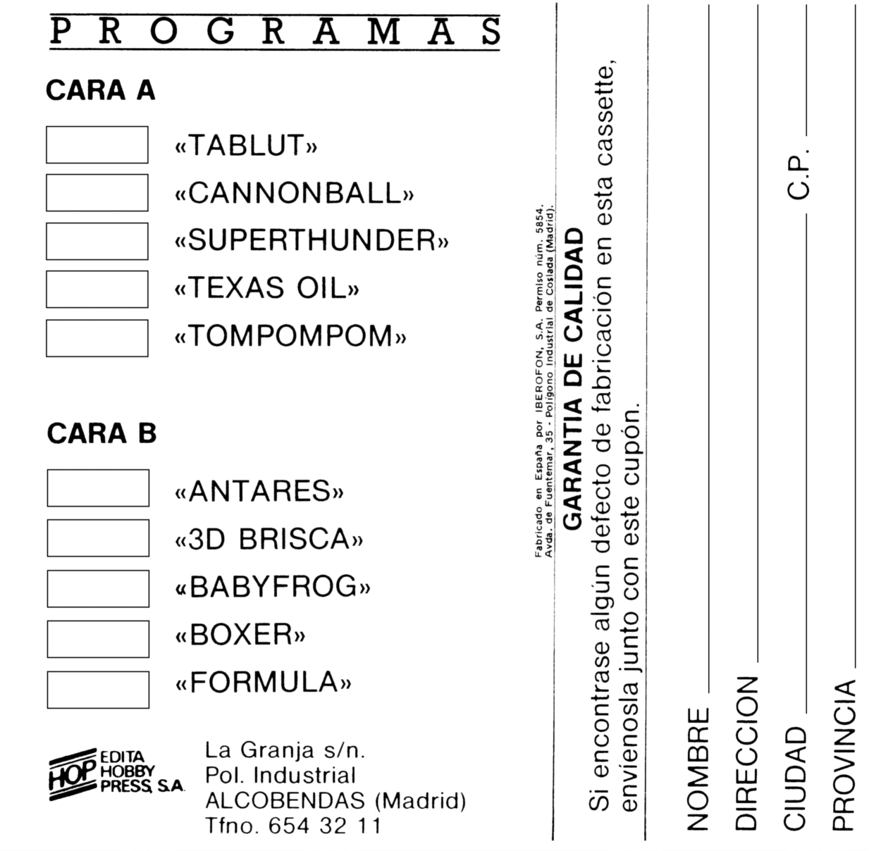 Screen from MicroHobby Cassette 07