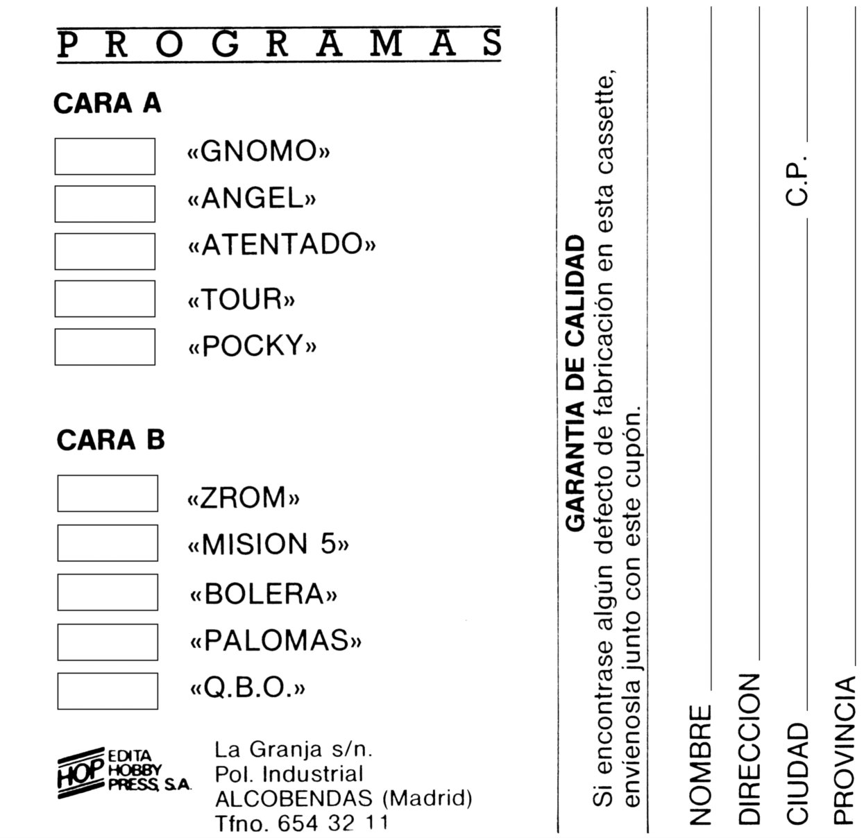 Screen from MicroHobby Cassette 09