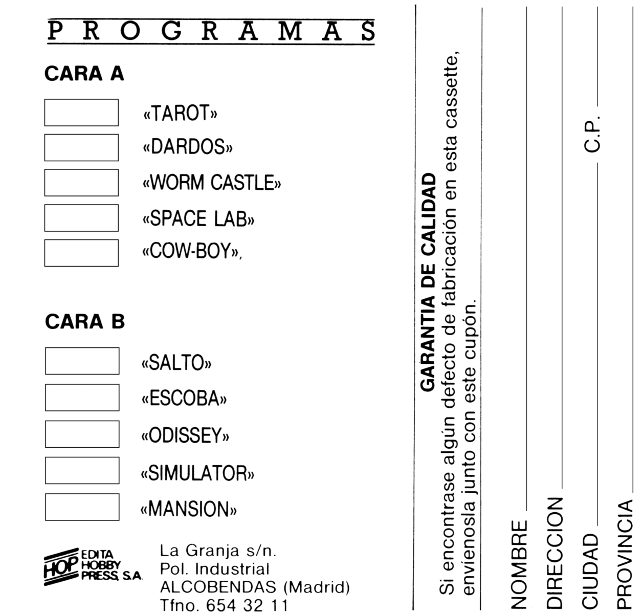 Screen from MicroHobby Cassette 10