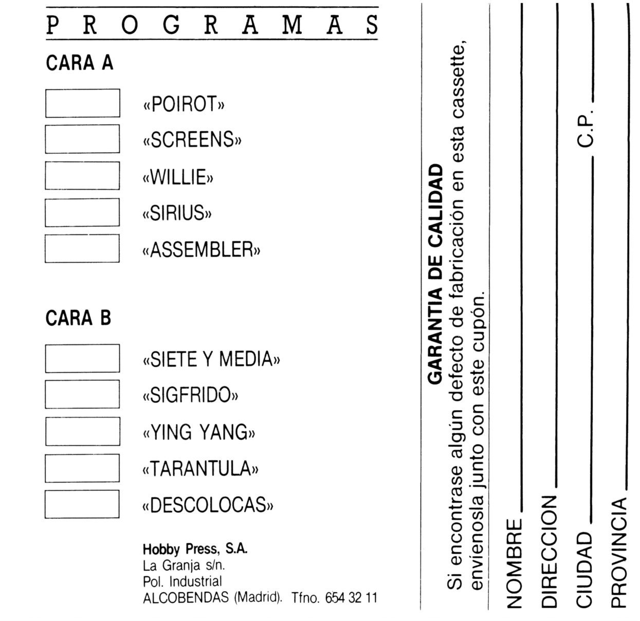 Screen from MicroHobby Cassette 11