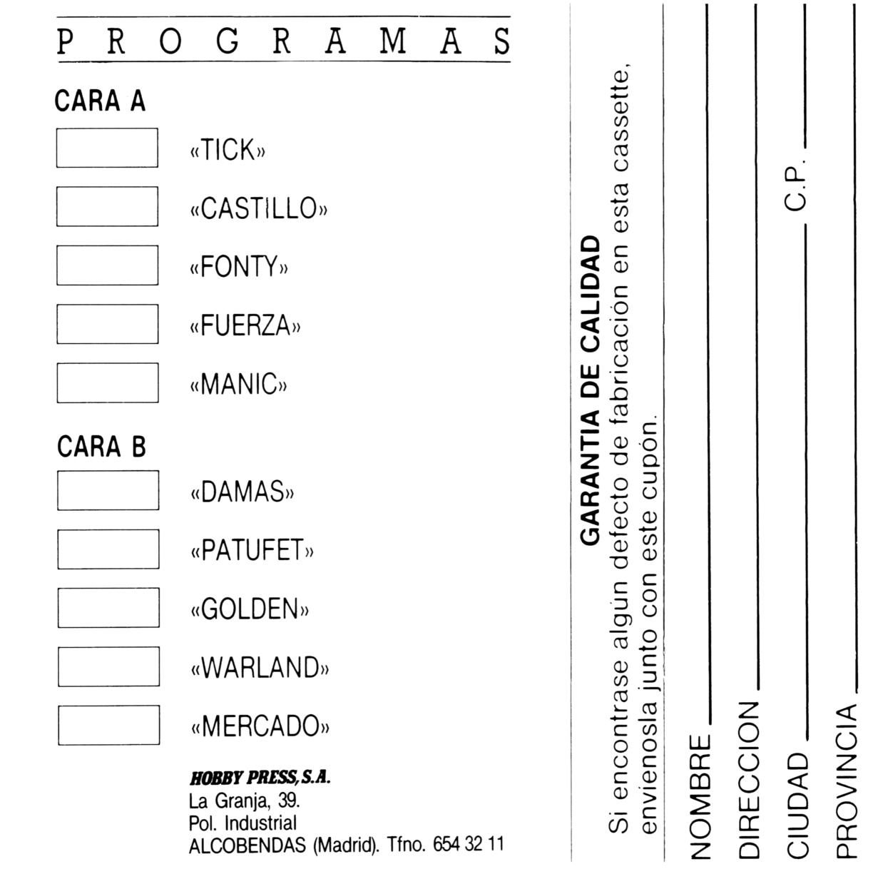 Screen from MicroHobby Cassette 13
