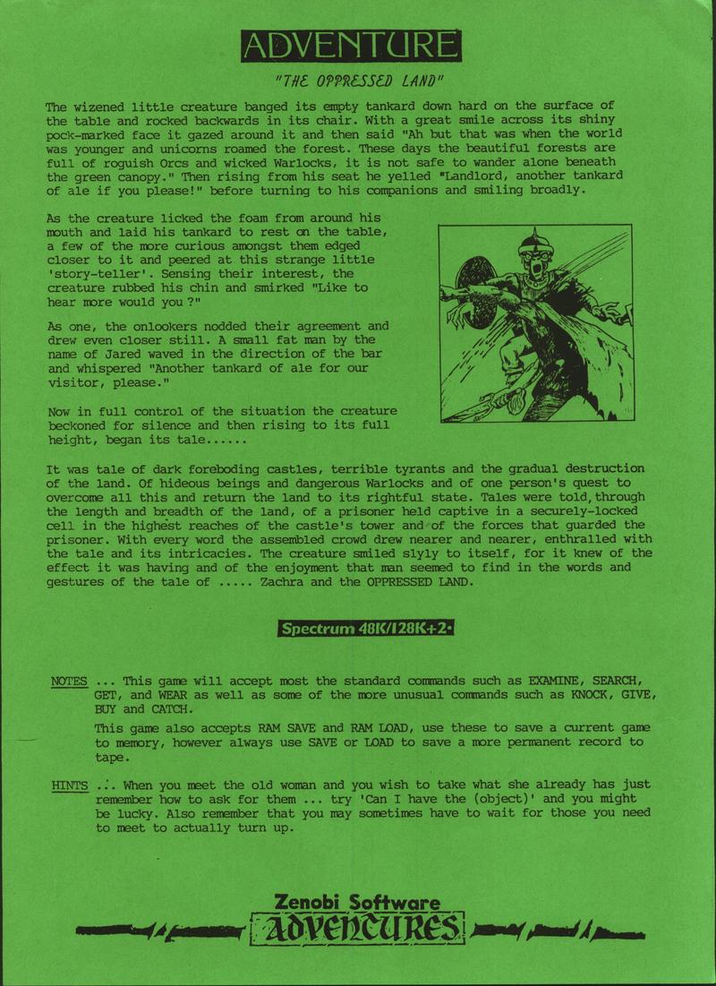 Screen from The Oppressed Land