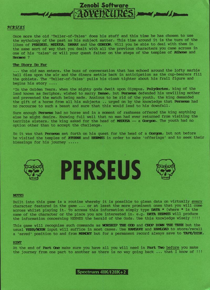 Screen from Perseus