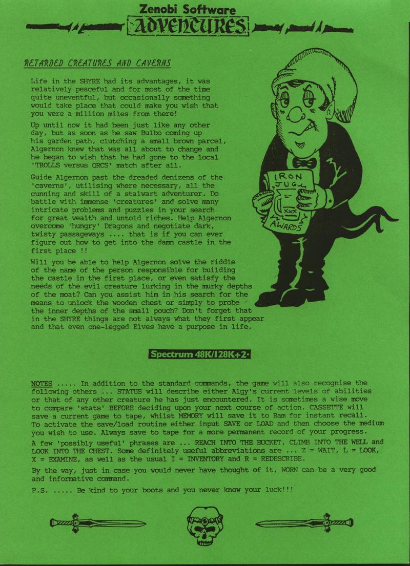 Screen from Retarded Creatures and Caverns