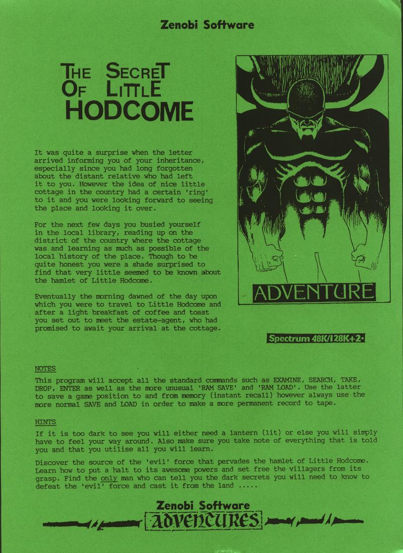 Screen from The Secret of Little Hodcome