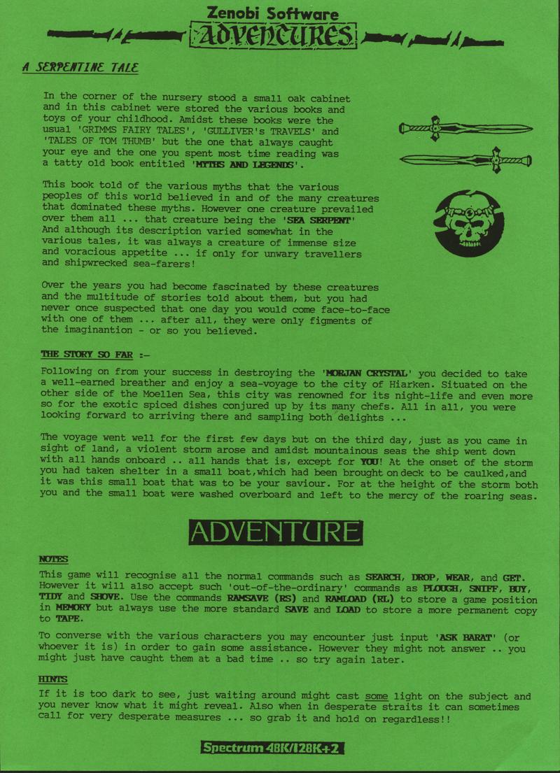 Screen from A Serpentine Tale