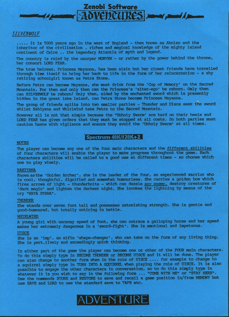 Screen from Silverwolf