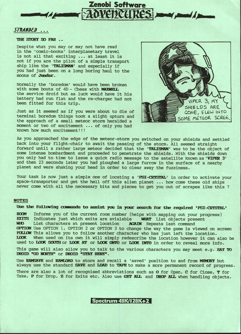 Screen from Stranded