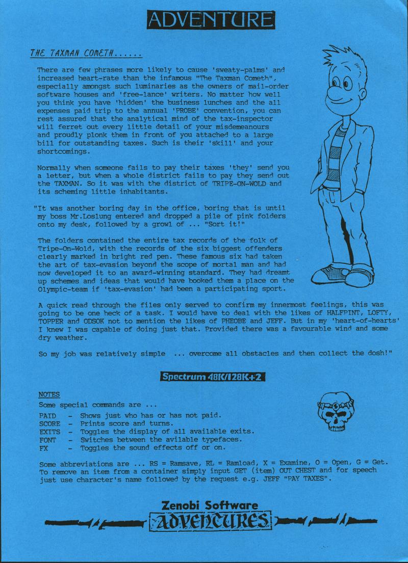 Screen from The Taxman Cometh