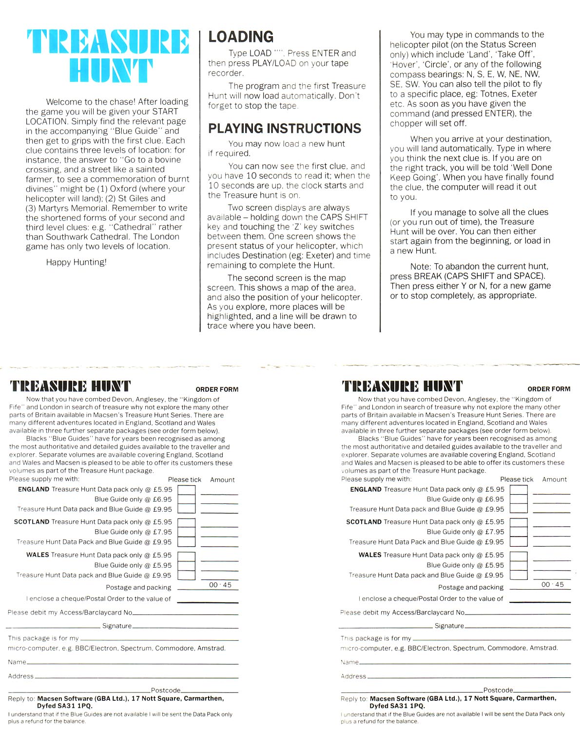 Screen from Treasure Hunt