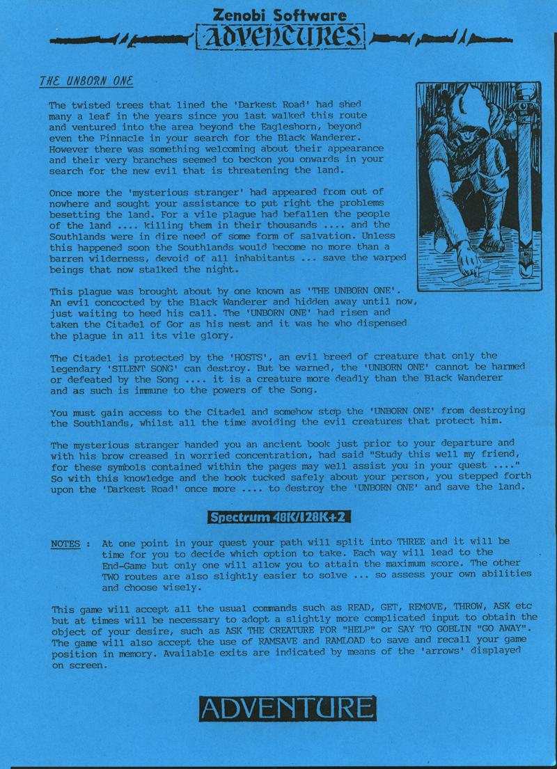 Screen from The Unborn One
