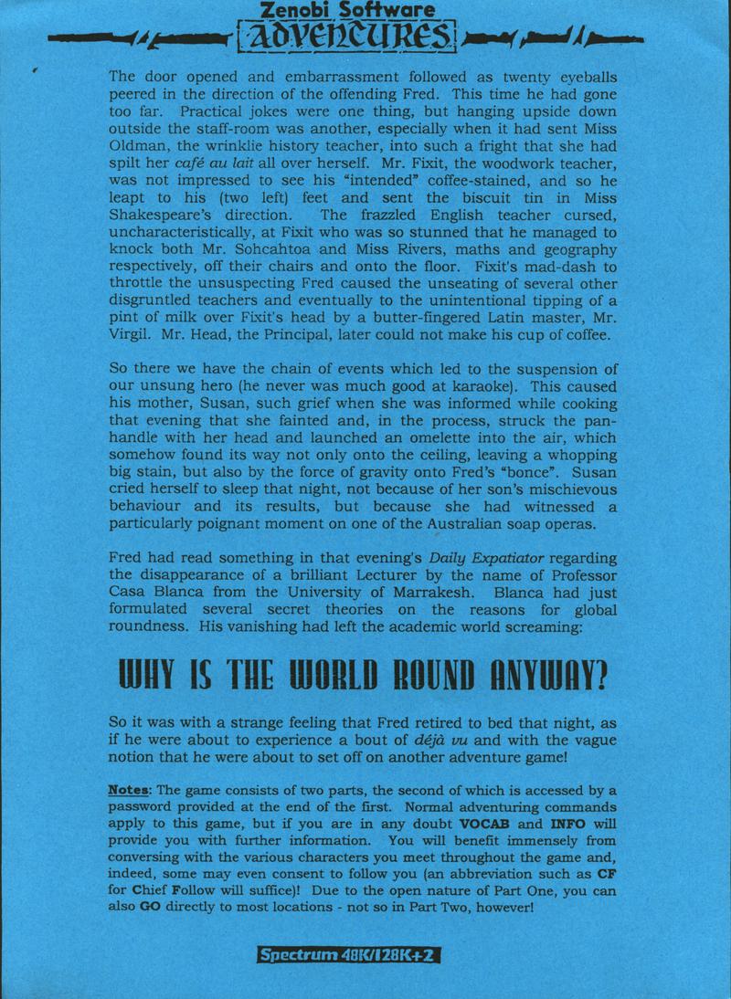 Screen from Why is the World Round Anyway ...?