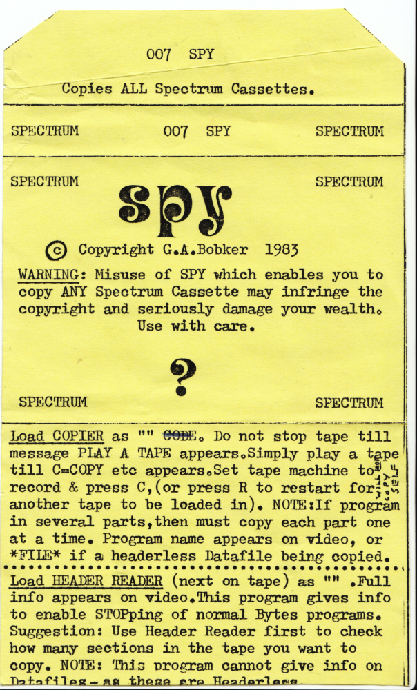 Screen from 007 Spy