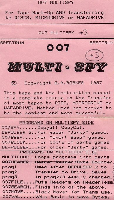 Screen from 007 Multispy