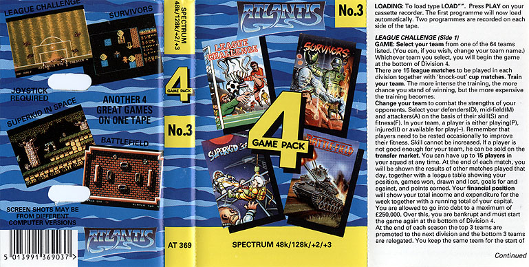 Screen from 4 Game Pack No. 3
