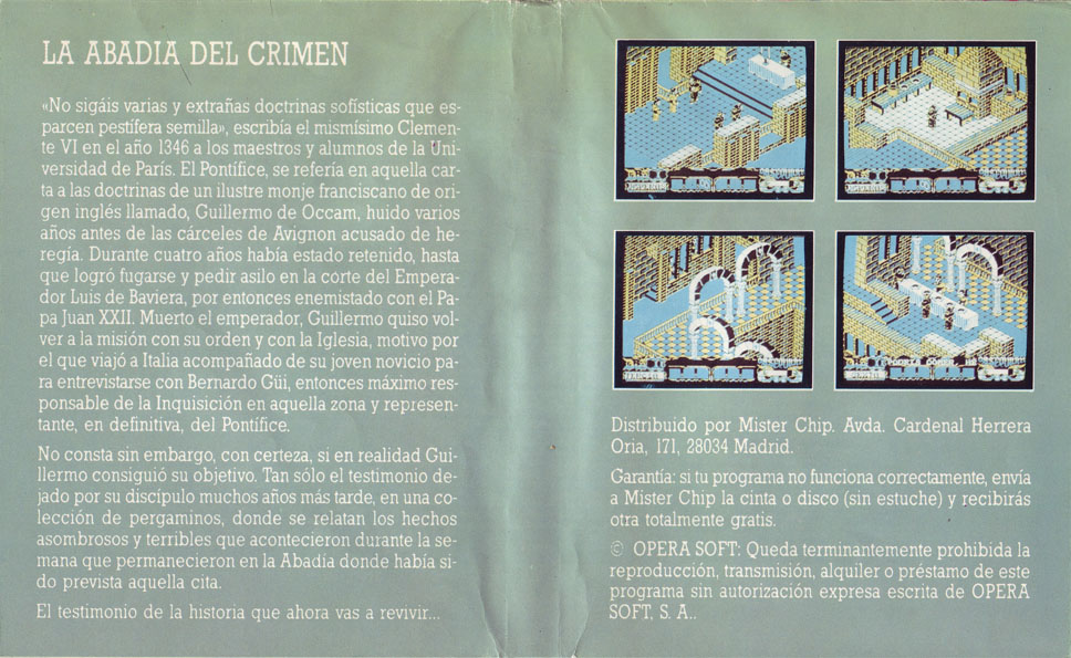 Screen from La Abadia del Crimen + Sir Fred