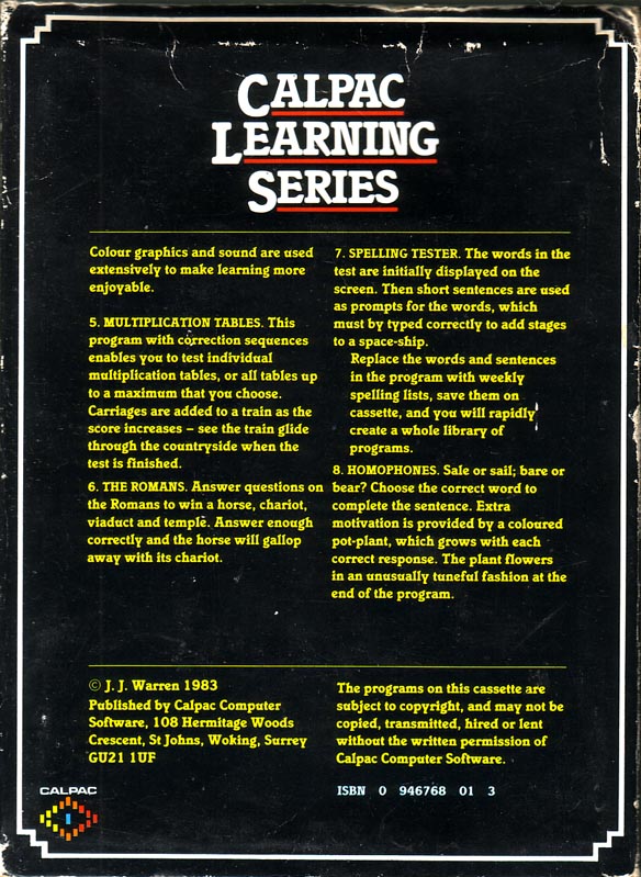 Screen from Calpac Learning Series Volume 2