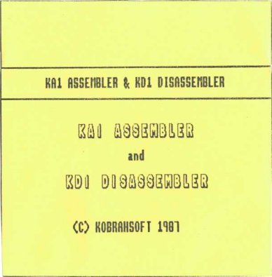 Screen from KA1 Assembler + KD1 Disassembler
