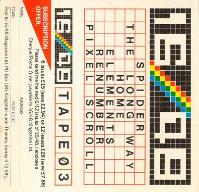 Screen from 16/48 Magazine Tape 03