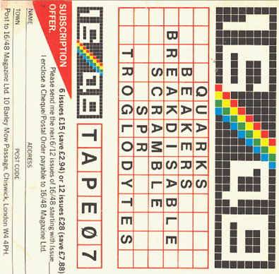 Screen from 16/48 Magazine Tape 07