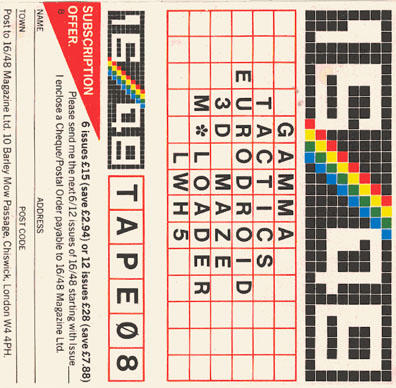 Screen from 16/48 Magazine Tape 08