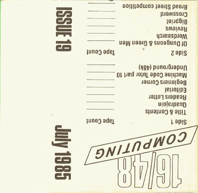 Screen from 16/48 Magazine Tape 19