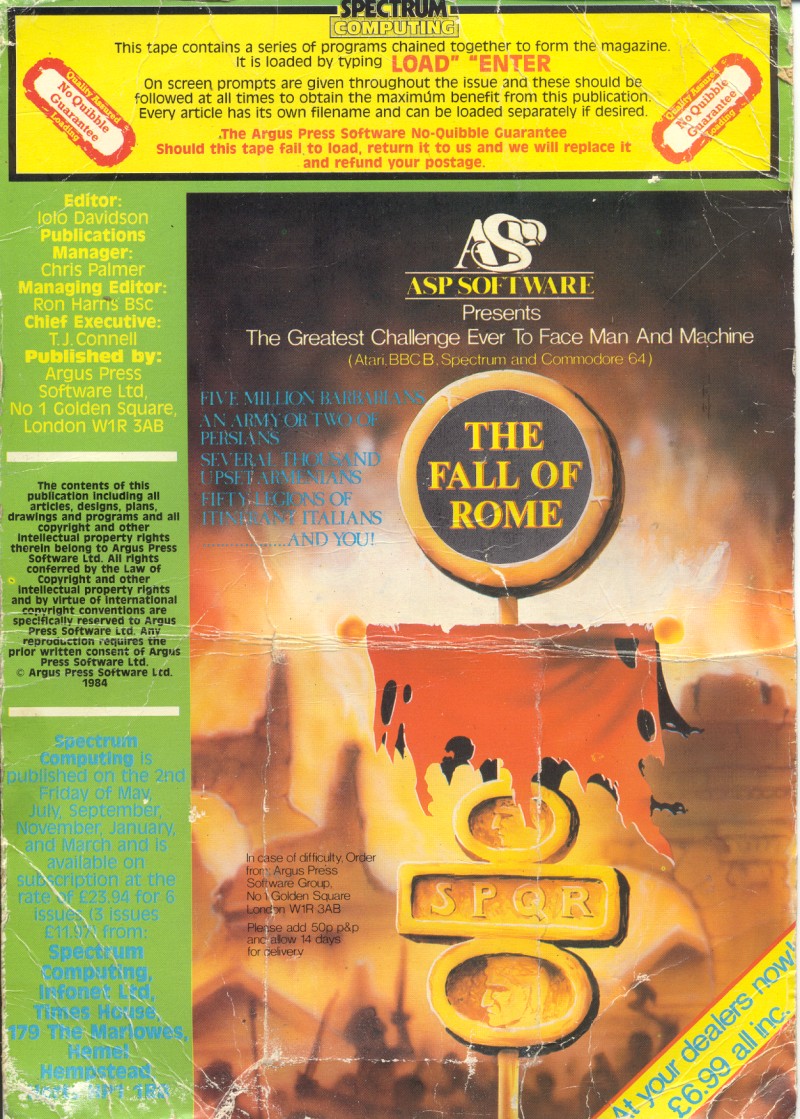 Screen from Spectrum Computing 08