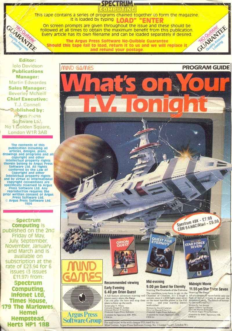 Screen from Spectrum Computing 09