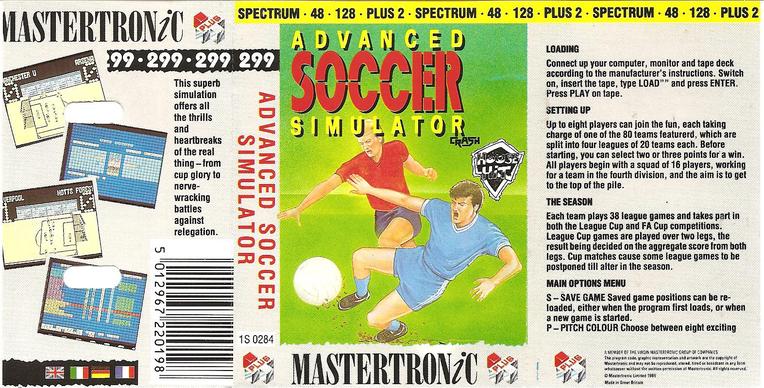 Screen from Advanced Soccer Simulator