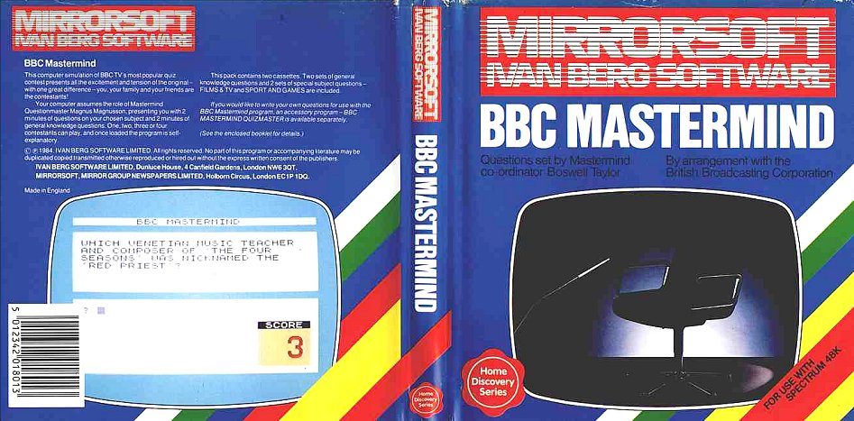 Screen from BBC Mastermind
