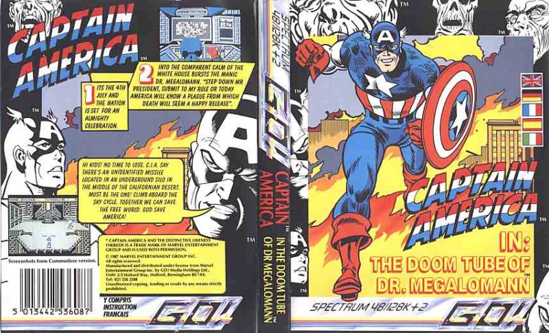 Screen from Captain America in the Doom Tube of Dr Megalomann