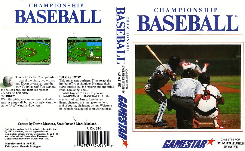 Screen from Championship Baseball