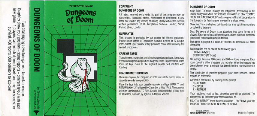 Screen from Dungeons of Doom