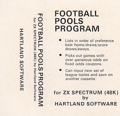 Screen from Football Pools Program