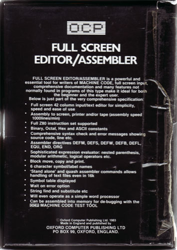 Screen from Full Screen Editor/Assembler