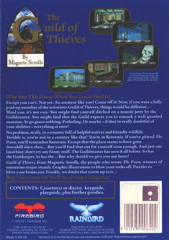 Screen from The Guild of Thieves