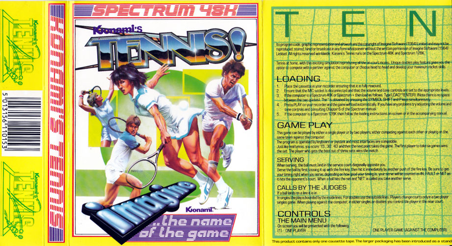 Screen from Konami's Tennis