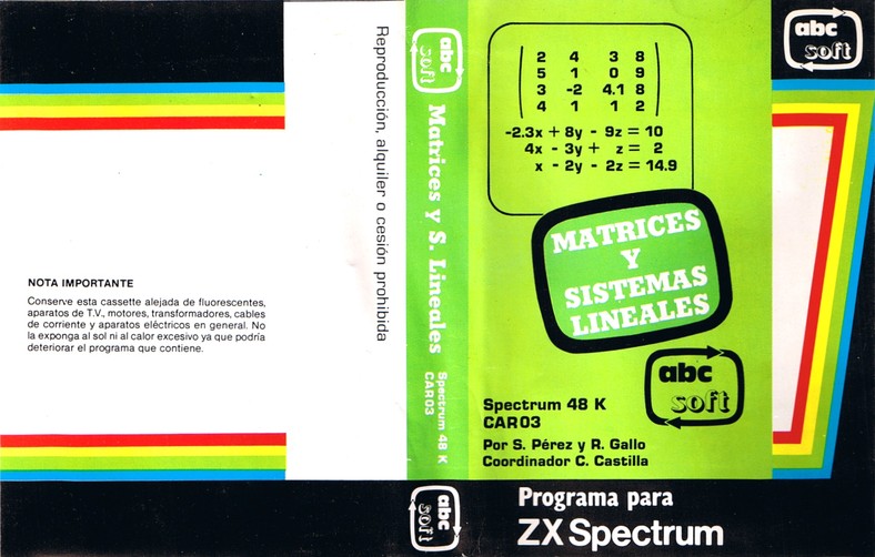 Screen from Matrices y Sistemas Lineales