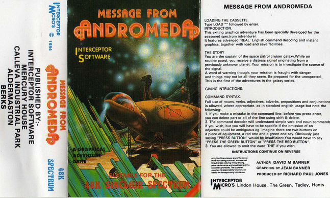 Screen from Message from Andromeda