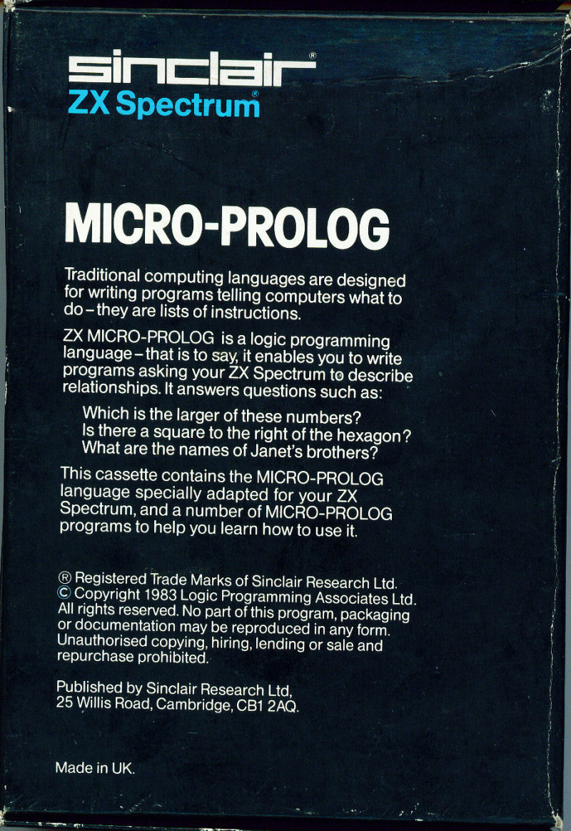 Screen from Micro-PROLOG