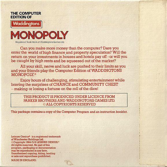 Screen from Monopoly