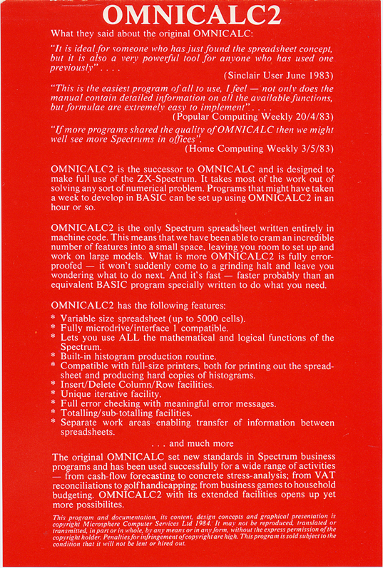 Screen from Omnicalc 2
